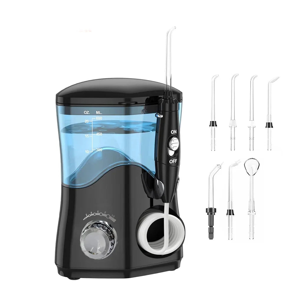 Premium 600ML Water Flosser – High Pulse Oral Irrigator with 7 Nozzles and Adjustable Pressure for Advanced Gum Care
