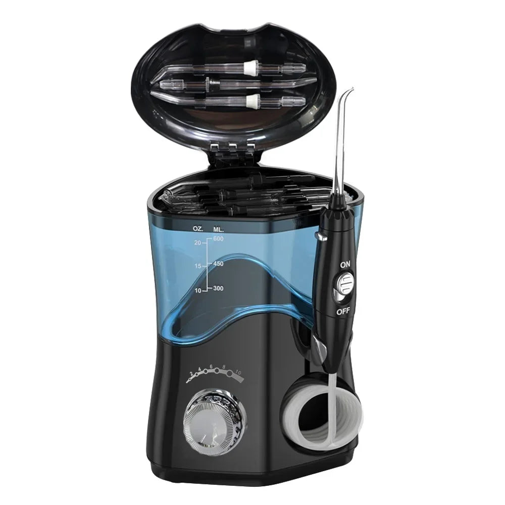 Premium 600ML Water Flosser – High Pulse Oral Irrigator with 7 Nozzles and Adjustable Pressure for Advanced Gum Care