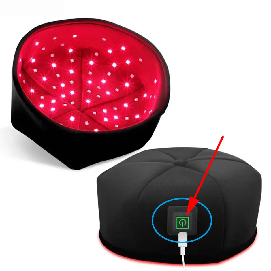 Premium 660nm & 830nm LED Light Cap – Red & Near-Infrared Wearable Hat for Scalp Comfort and Relaxation Use