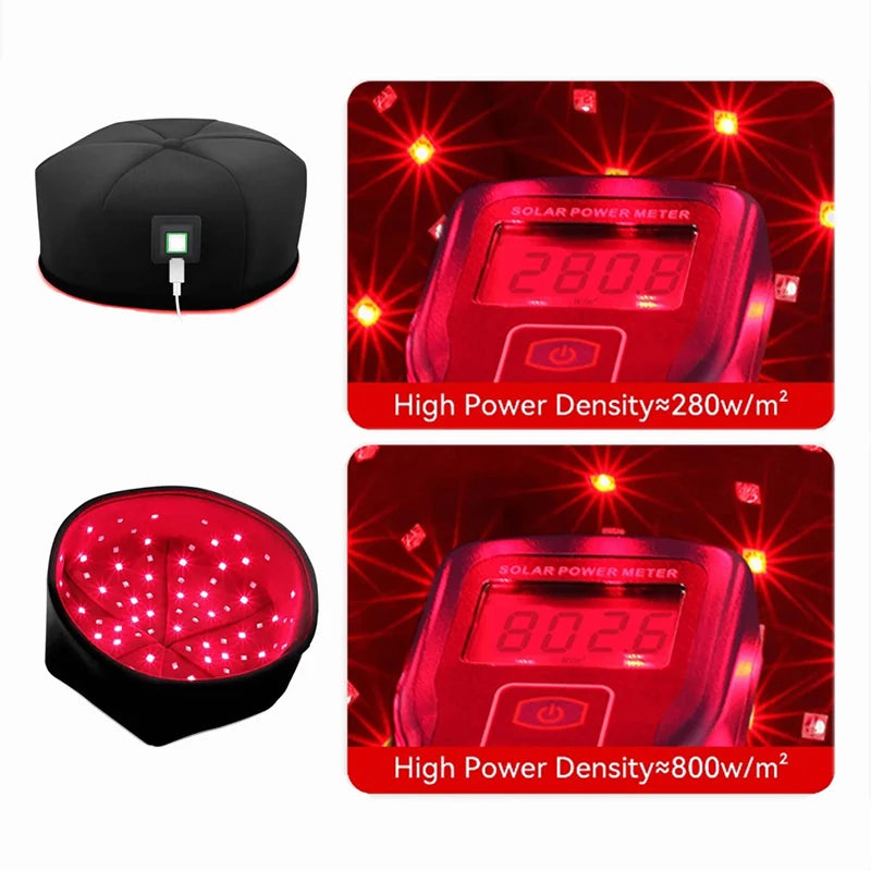 Premium 660nm & 830nm LED Light Cap – Red & Near-Infrared Wearable Hat for Scalp Comfort and Relaxation Use