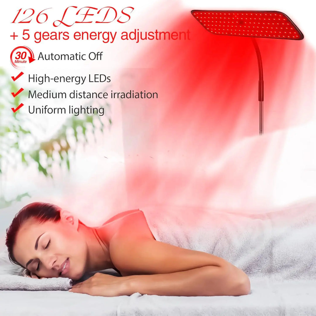 Premium 660nm and 850nm LED Red Light Therapy Panel – Near Infrared Lamp with Adjustable Stand and Timer