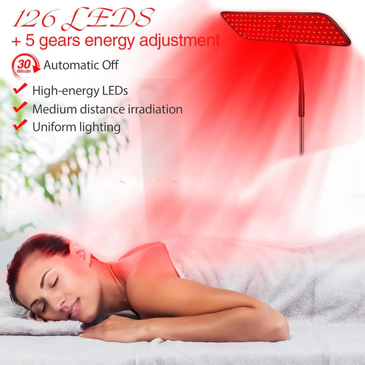 Premium 660nm and 850nm LED Red Light Therapy Panel – Near Infrared Lamp with Adjustable Stand and Timer