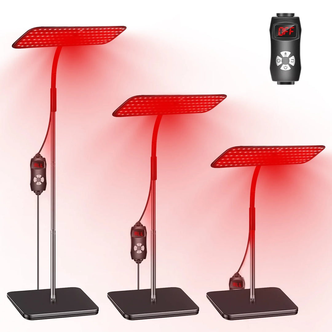 Premium 660nm and 850nm LED Red Light Therapy Panel – Near Infrared Lamp with Adjustable Stand and Timer