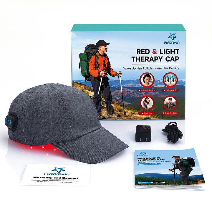 Premium 660nm and 850nm Red Light Therapy Hair Growth Cap – Infrared LED Scalp Care Device with USB Power