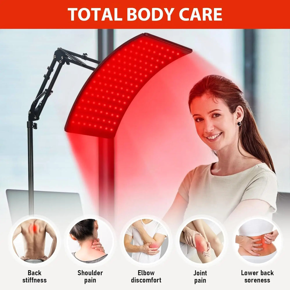 Premium 660nm and 850nm Red Light Therapy Lamp – Infrared LED Panel with Adjustable Stand and Goggles for Home Use