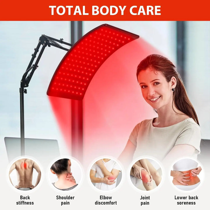 Premium 660nm and 850nm Red Light Therapy Lamp – Infrared LED Panel with Adjustable Stand and Goggles for Home Use