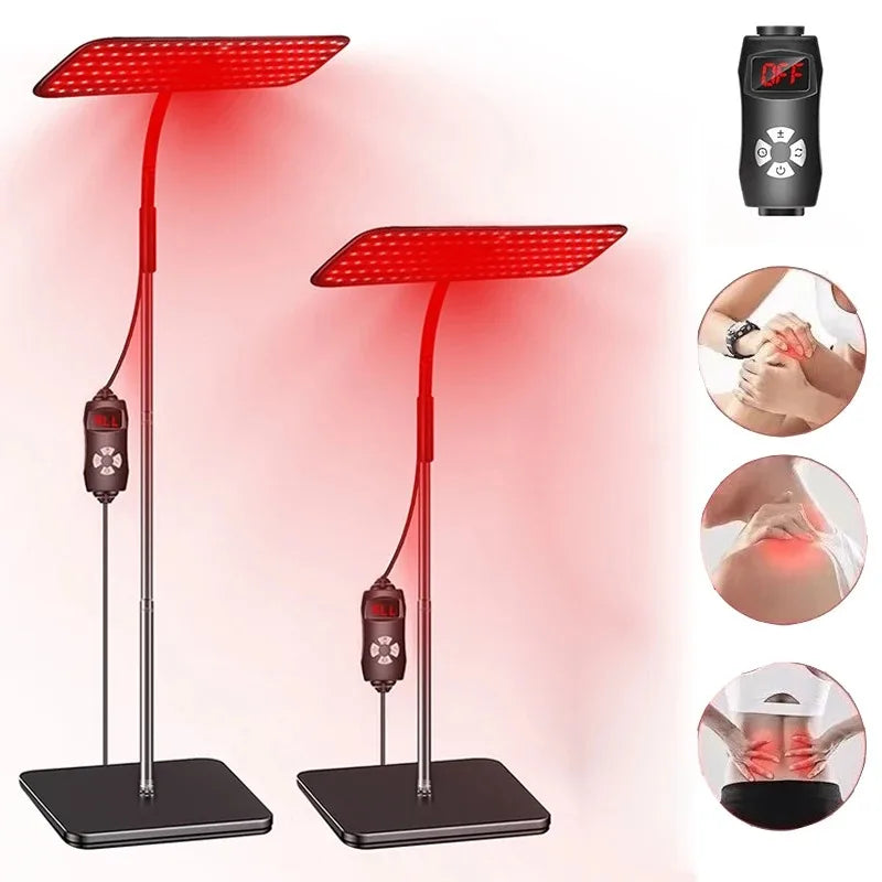 Premium 660nm and 850nm Red Light Therapy Panel – 126 LED Infrared Lamp with Timer and Adjustable Stand