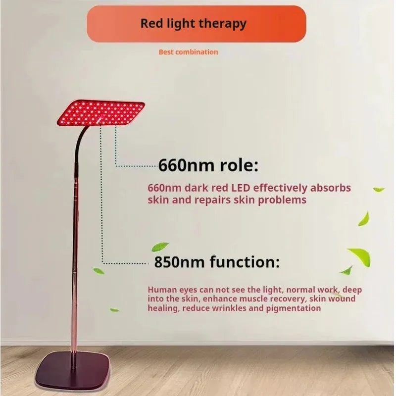 Premium 660nm and 850nm Red Light Therapy Panel – 126 LED Infrared Lamp with Timer and Adjustable Stand