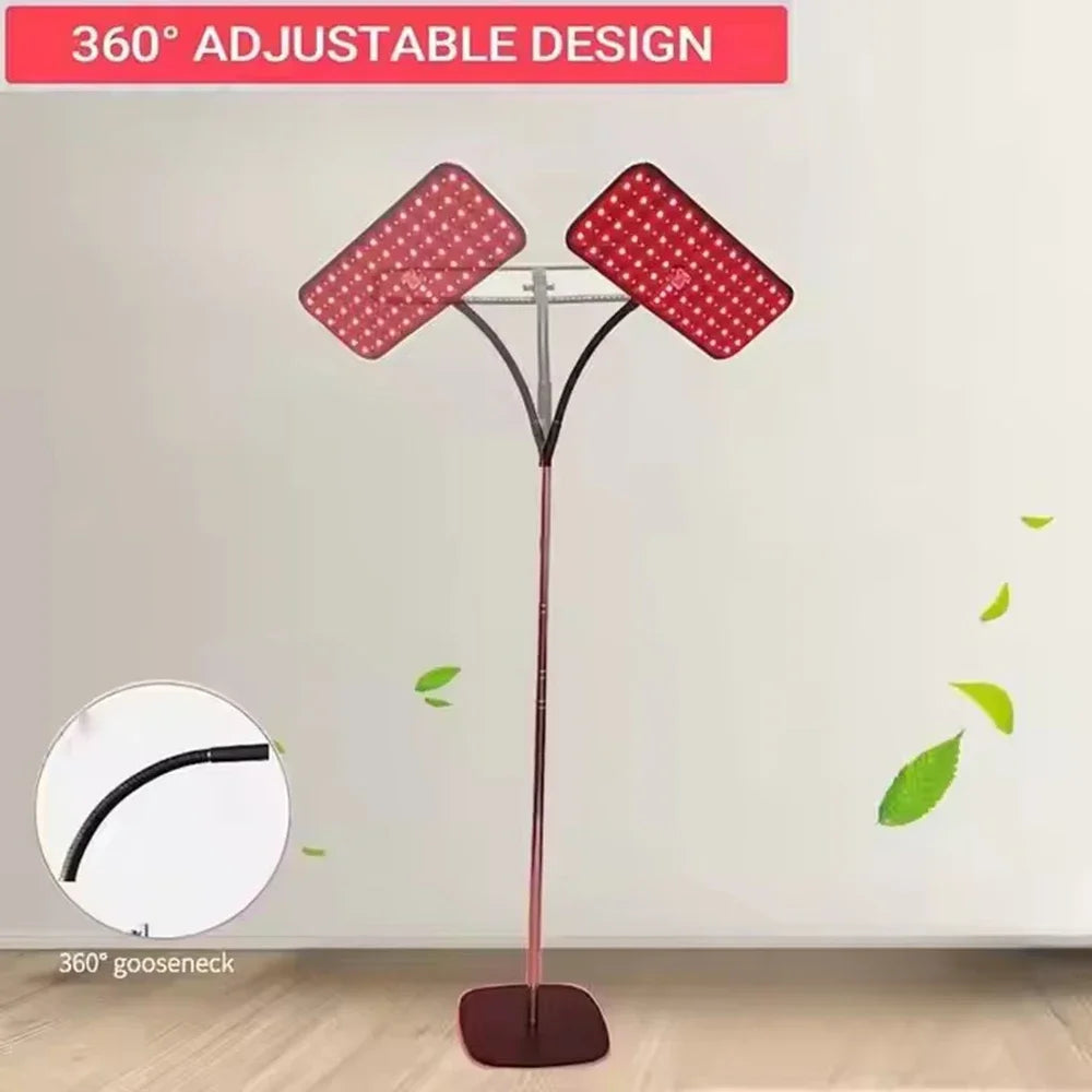 Premium 660nm and 850nm Red Light Therapy Panel – 126 LED Infrared Lamp with Timer and Adjustable Stand