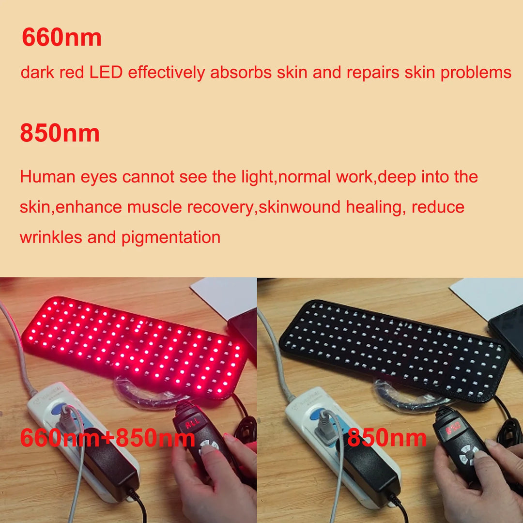 Premium 660nm and 850nm Red Light Therapy Panel – 126 LED Infrared Lamp with Timer and Adjustable Stand