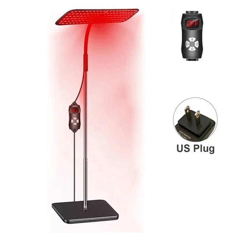 Premium 660nm and 850nm Red Light Therapy Panel – 126 LED Infrared Lamp with Timer and Adjustable Stand