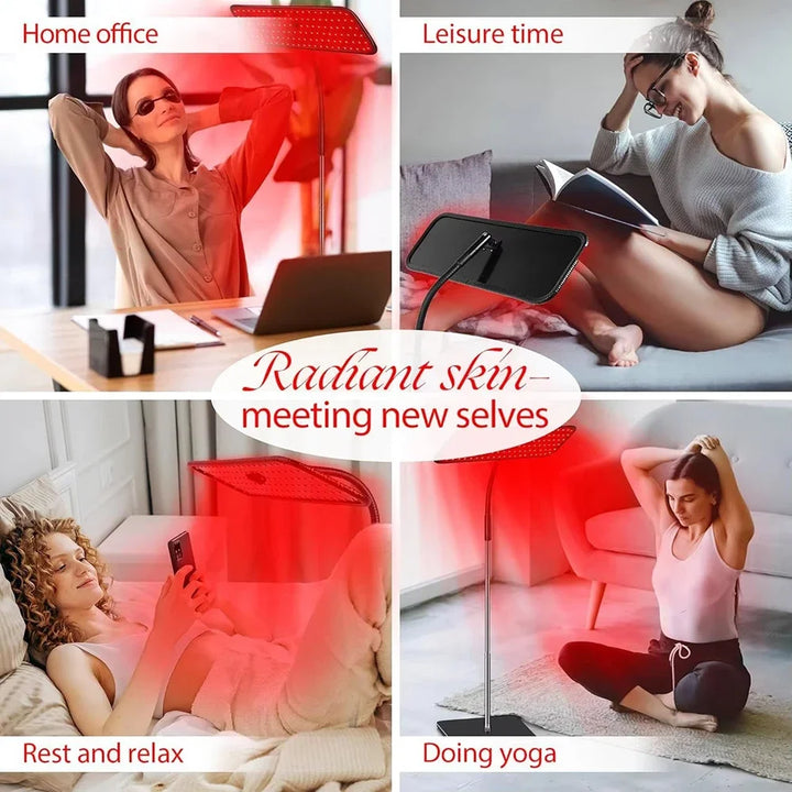 Premium 660nm and 850nm Red Light Therapy Panel – 126 LED Infrared Lamp with Timer and Adjustable Stand