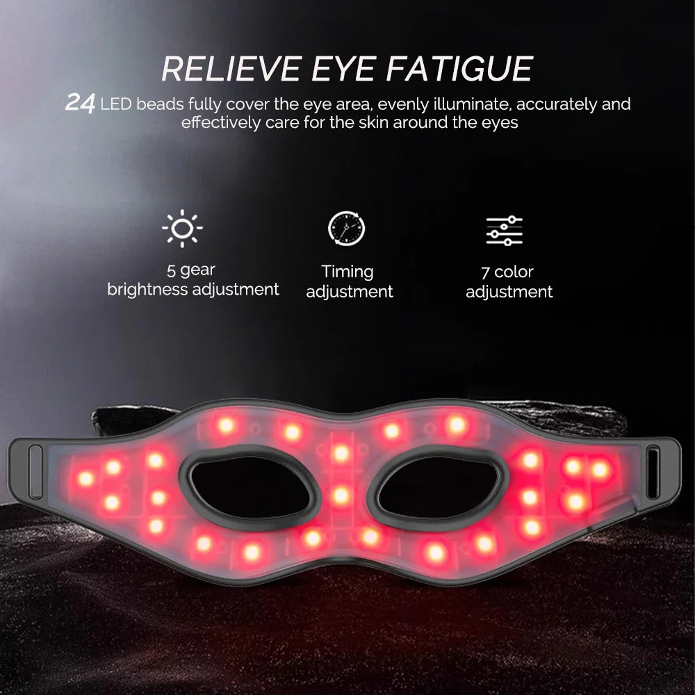 Premium 7 Color LED Eye Mask – Red Light Photon Therapy Silicone Mask for Eye Care and Relaxation