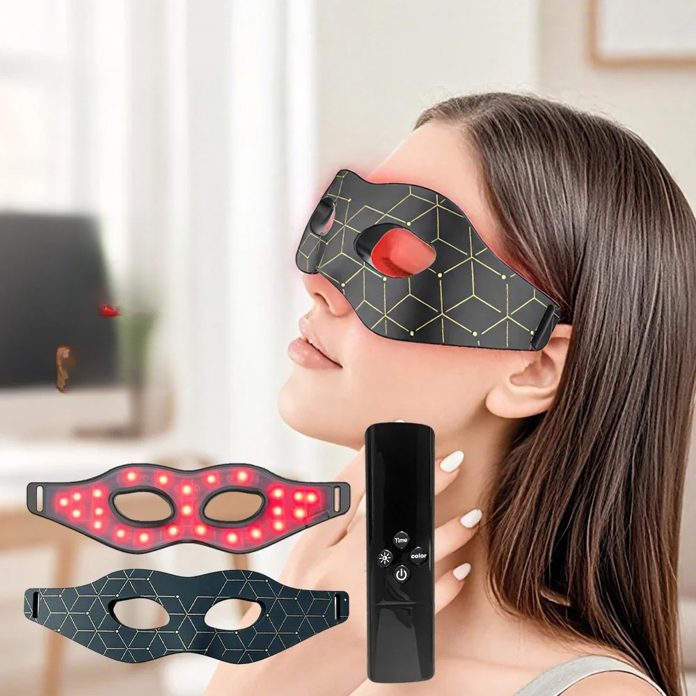 Premium 7 Color LED Eye Mask – Red Light Photon Therapy Silicone Mask for Eye Care and Relaxation