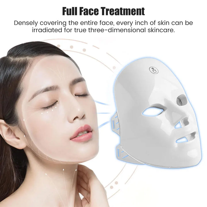 Premium 7 Color LED Facial Mask – Rechargeable Red Light Therapy Beauty Device for Home Skin Care