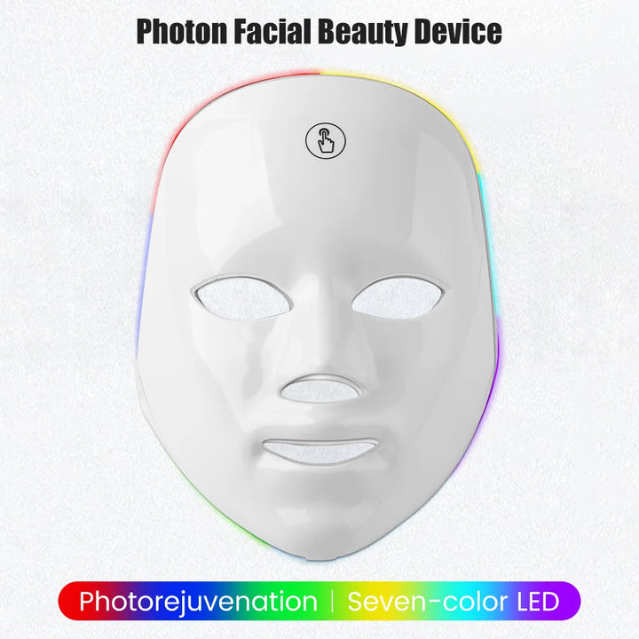 Premium 7 Color LED Facial Mask – Rechargeable Red Light Therapy Beauty Device for Home Skin Care