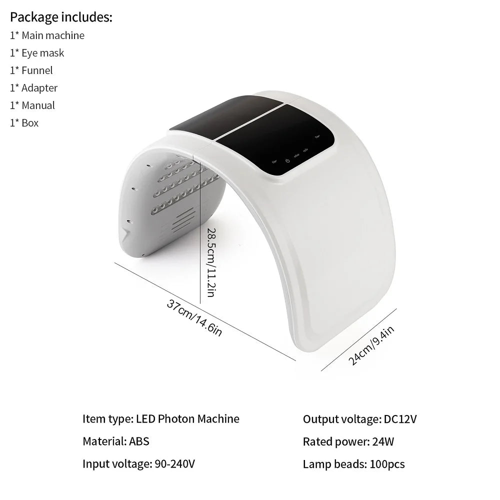 Premium 7 Color PDT LED Facial Mask – Red Light Therapy Beauty Device for Skin Care and Rejuvenation