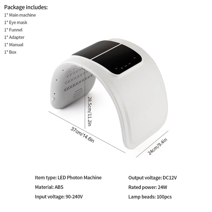Premium 7 Color PDT LED Facial Mask – Red Light Therapy Beauty Device for Skin Care and Rejuvenation