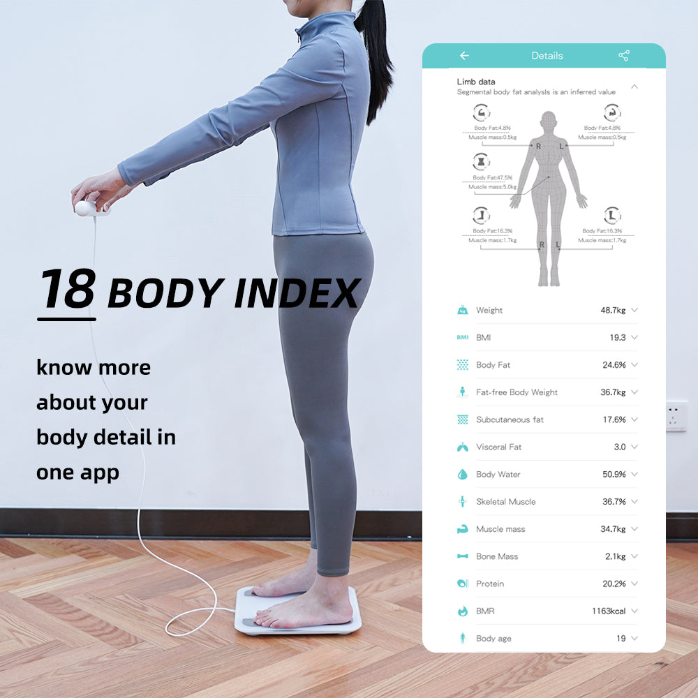 Premium 8 Electrode Body Fat Scale – Large Display Digital Weight Scale, Accurate BMI & Body Composition Monitor, Tracks Muscle Mass, Water Weight & More with App Syncing