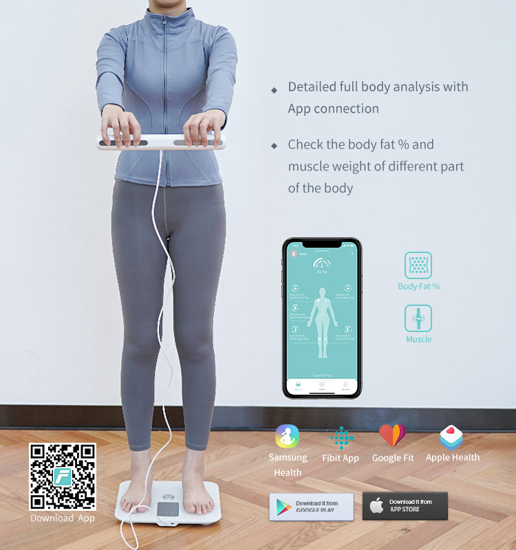 Premium 8 Electrode Body Fat Scale – Large Display Digital Weight Scale, Accurate BMI & Body Composition Monitor, Tracks Muscle Mass, Water Weight & More with App Syncing