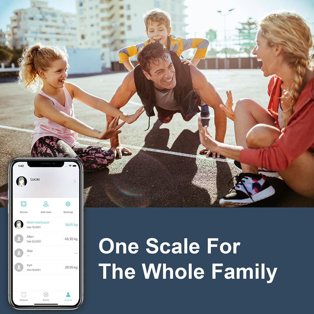 Premium 8 Electrode Body Fat Scale – Large Display Digital Weight Scale, Accurate BMI & Body Composition Monitor, Tracks Muscle Mass, Water Weight & More with App Syncing