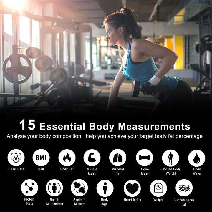 Premium 8 Electrode Body Fat Scale – Large Display Digital Weight Scale, Accurate BMI & Body Composition Monitor, Tracks Muscle Mass, Water Weight & More with App Syncing