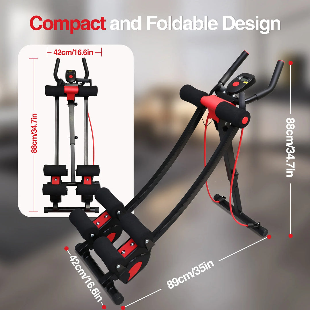 Premium Ab Machine Monorail Cruncher – Adjustable Height Core Trainer with 4 Resistance Levels and 440 lb Capacity
