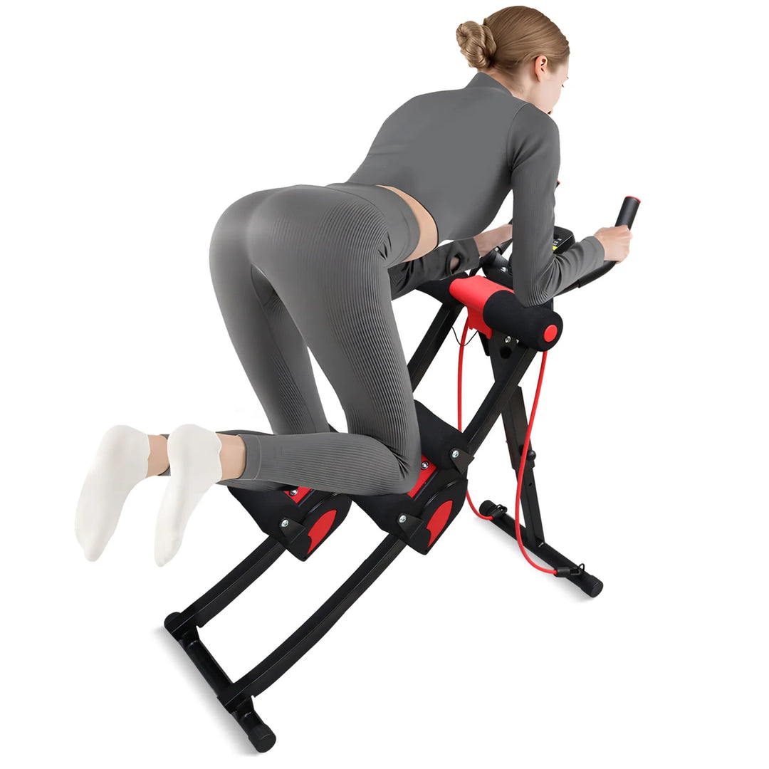 Premium Ab Machine Monorail Cruncher – Adjustable Height Core Trainer with 4 Resistance Levels and 440 lb Capacity