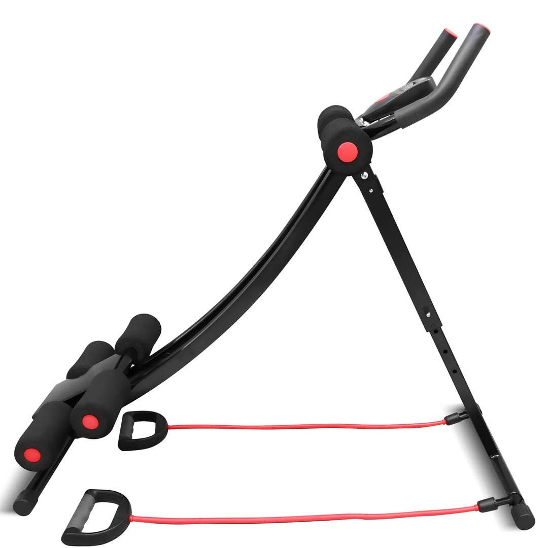 Premium Ab Machine Monorail Cruncher – Adjustable Height Core Trainer with 4 Resistance Levels and 440 lb Capacity