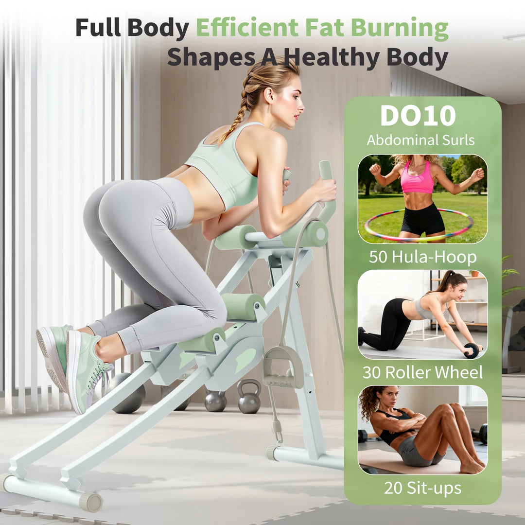 Premium Ab Machine Monorail Cruncher – Adjustable Height Core Trainer with 4 Resistance Levels and 440 lb Capacity