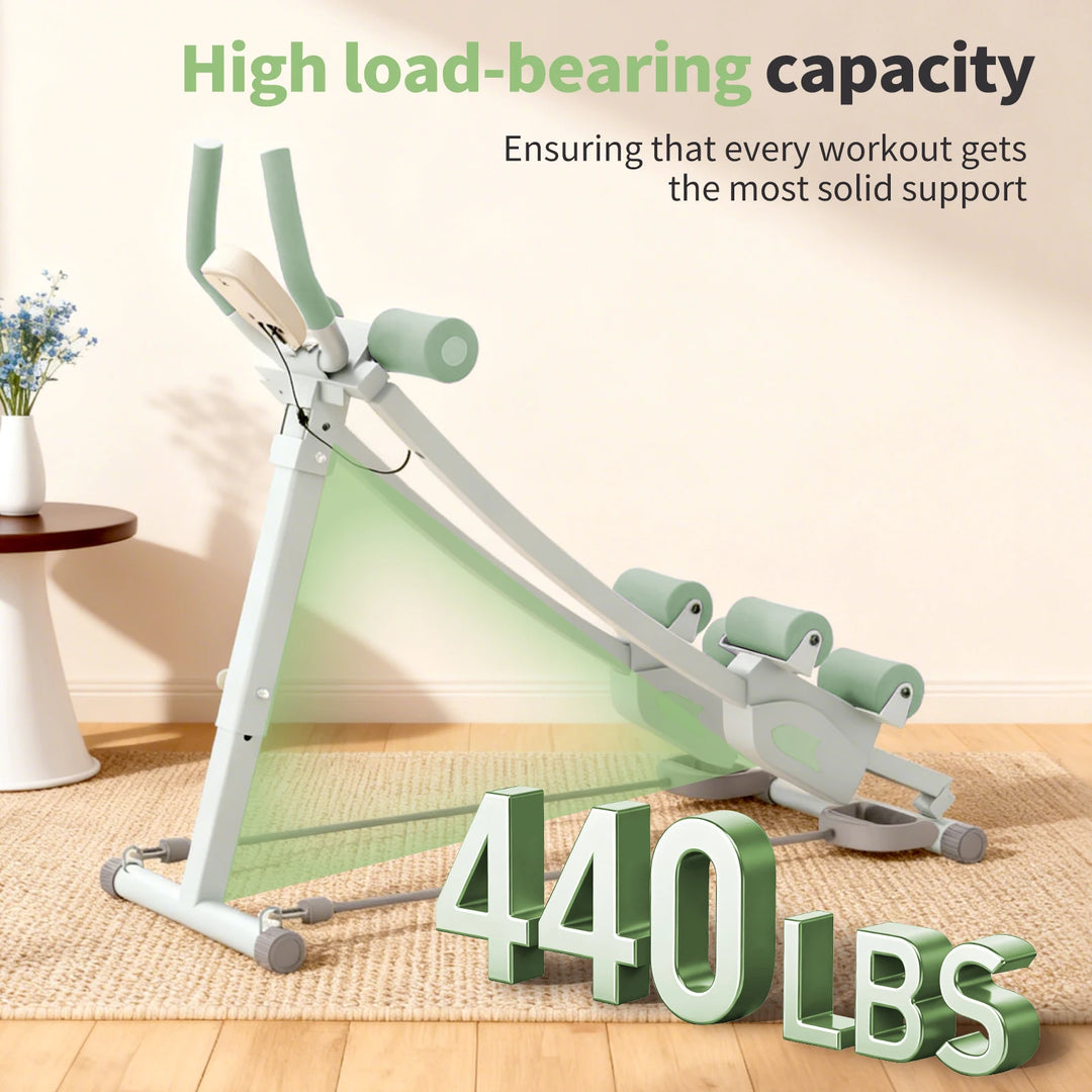 Premium Ab Machine Monorail Cruncher – Adjustable Height Core Trainer with 4 Resistance Levels and 440 lb Capacity
