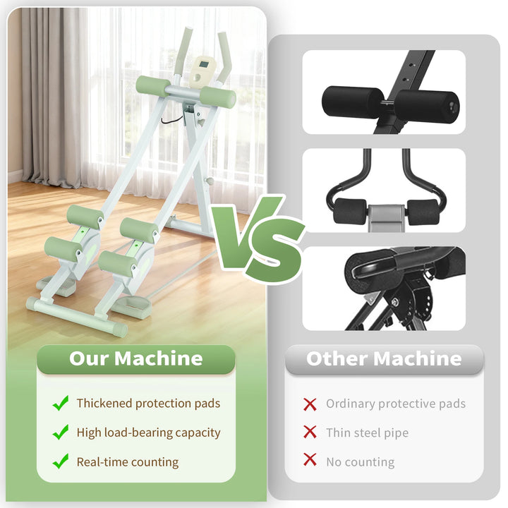 Premium Ab Machine Monorail Cruncher – Adjustable Height Core Trainer with 4 Resistance Levels and 440 lb Capacity
