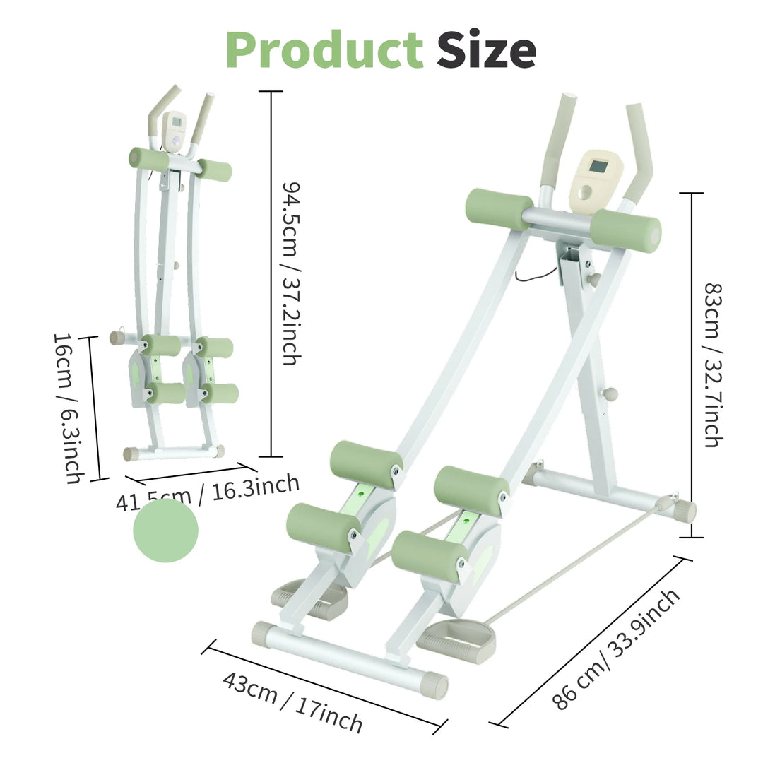 Premium Ab Machine Monorail Cruncher – Adjustable Height Core Trainer with 4 Resistance Levels and 440 lb Capacity