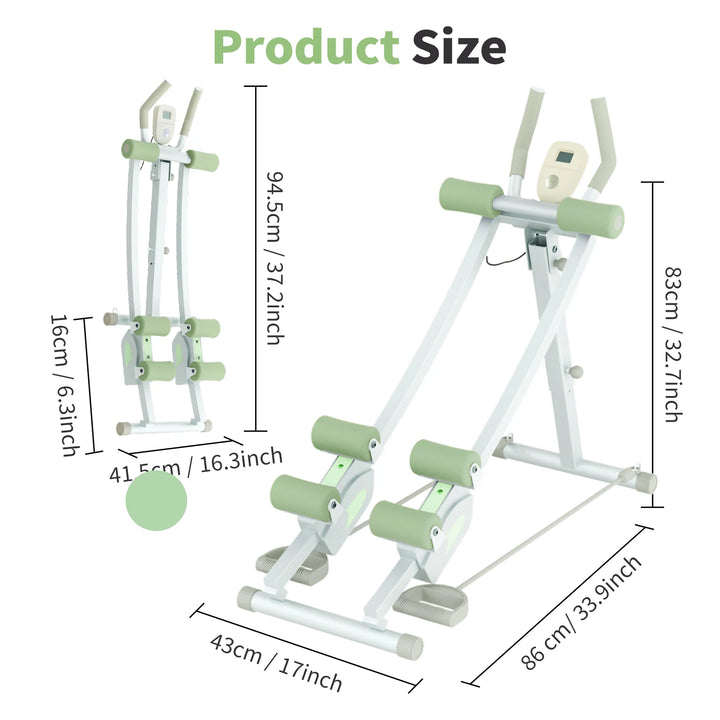 Premium Ab Machine Monorail Cruncher – Adjustable Height Core Trainer with 4 Resistance Levels and 440 lb Capacity