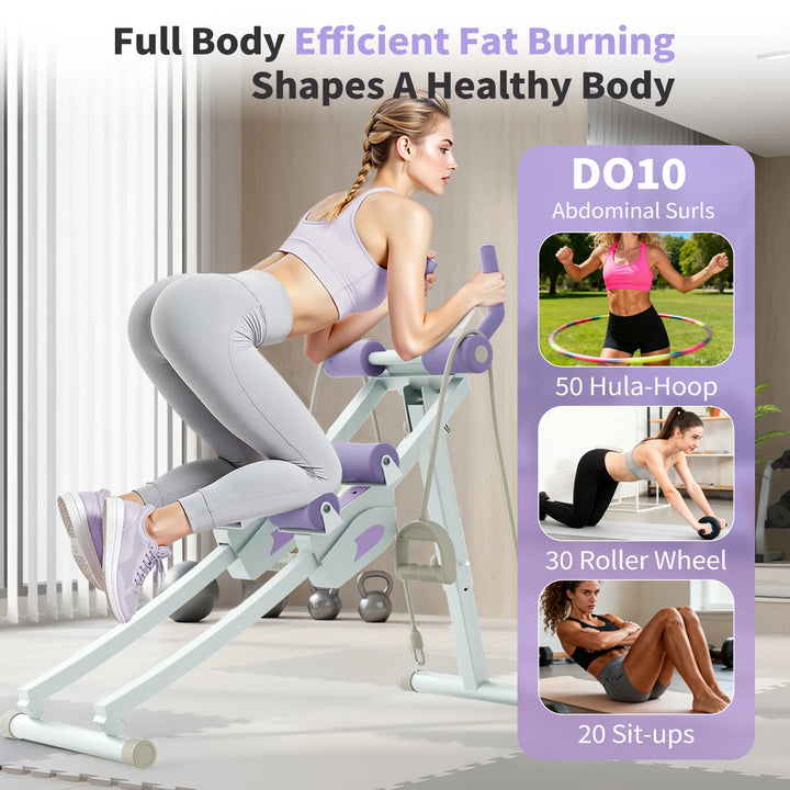 Premium Ab Machine Monorail Cruncher – Adjustable Height Core Trainer with 4 Resistance Levels and 440 lb Capacity