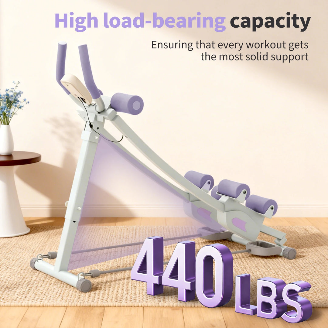 Premium Ab Machine Monorail Cruncher – Adjustable Height Core Trainer with 4 Resistance Levels and 440 lb Capacity