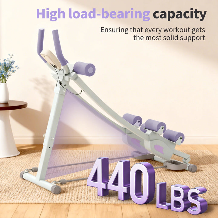 Premium Ab Machine Monorail Cruncher – Adjustable Height Core Trainer with 4 Resistance Levels and 440 lb Capacity