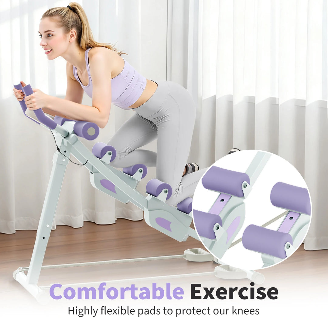 Premium Ab Machine Monorail Cruncher – Adjustable Height Core Trainer with 4 Resistance Levels and 440 lb Capacity