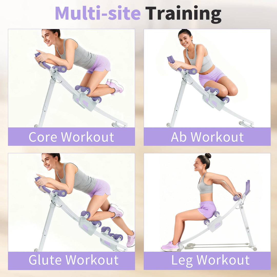 Premium Ab Machine Monorail Cruncher – Adjustable Height Core Trainer with 4 Resistance Levels and 440 lb Capacity