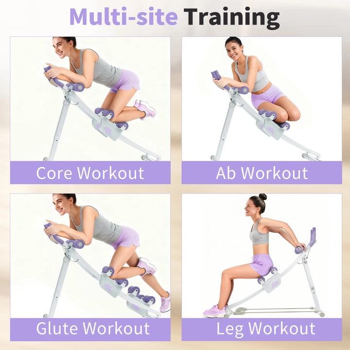 Premium Ab Machine Monorail Cruncher – Adjustable Height Core Trainer with 4 Resistance Levels and 440 lb Capacity