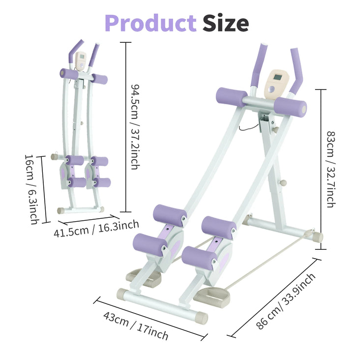 Premium Ab Machine Monorail Cruncher – Adjustable Height Core Trainer with 4 Resistance Levels and 440 lb Capacity