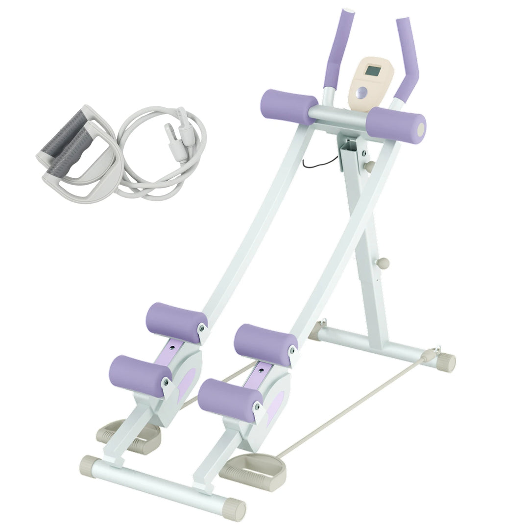 Premium Ab Machine Monorail Cruncher – Adjustable Height Core Trainer with 4 Resistance Levels and 440 lb Capacity