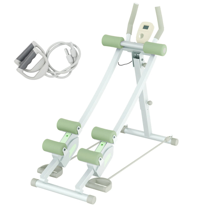 Premium Ab Machine Monorail Cruncher – Adjustable Height Core Trainer with 4 Resistance Levels and 440 lb Capacity