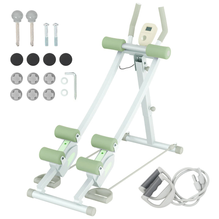 Premium Ab Machine Monorail Cruncher – Adjustable Height Core Trainer with 4 Resistance Levels and 440 lb Capacity