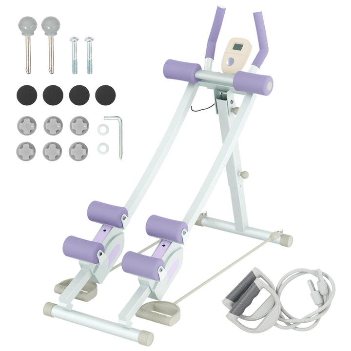 Premium Ab Machine Monorail Cruncher – Adjustable Height Core Trainer with 4 Resistance Levels and 440 lb Capacity