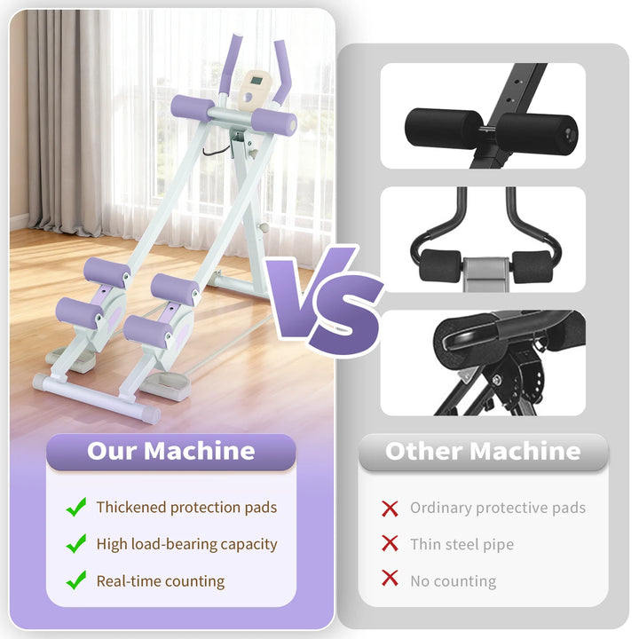 Premium Ab Machine Monorail Cruncher – Adjustable Height Core Trainer with 4 Resistance Levels and 440 lb Capacity