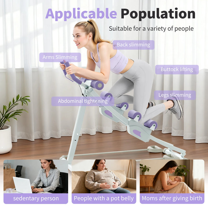 Premium Ab Machine Monorail Cruncher – Adjustable Height Core Trainer with 4 Resistance Levels and 440 lb Capacity