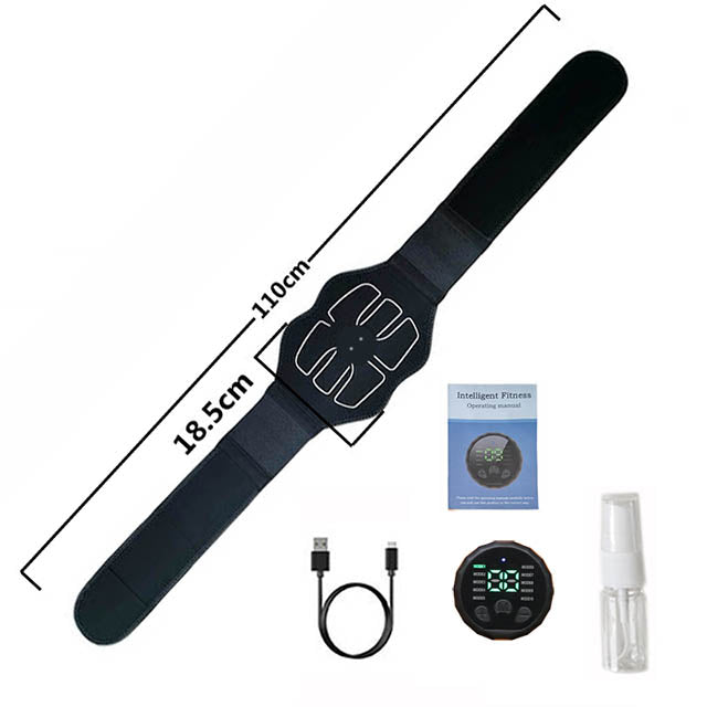 Premium Abdominal Toning Belt - Electronic Muscle Stimulator for Home and Office Fitness, USB Rechargeable, 10 Training Programs, 30 Intensity Levels, Slimming Massager, Adjustable Size, Includes User Manual and Charging Cable