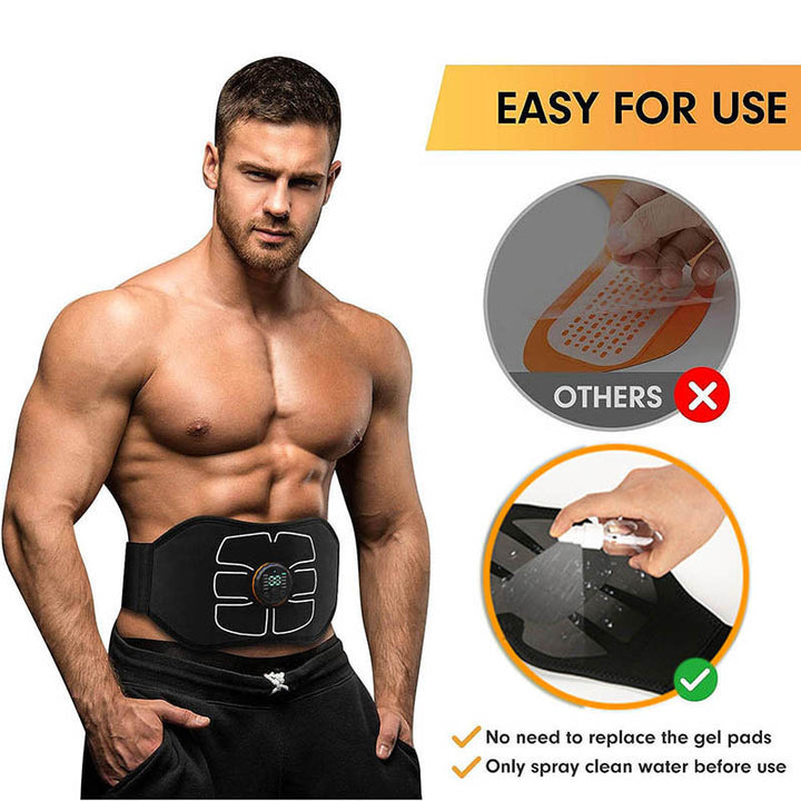 Premium Abdominal Toning Belt - Electronic Muscle Stimulator for Home and Office Fitness, USB Rechargeable, 10 Training Programs, 30 Intensity Levels, Slimming Massager, Adjustable Size, Includes User Manual and Charging Cable