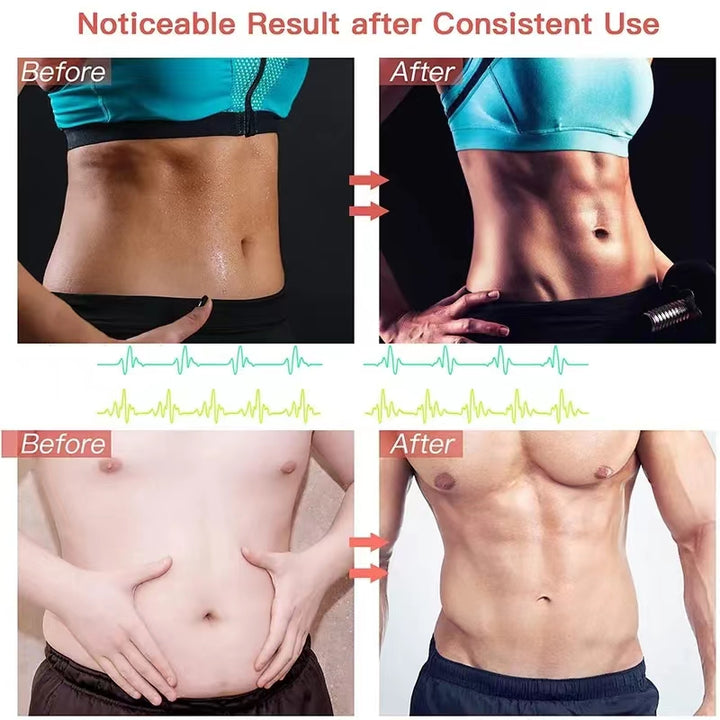 Premium Abdominal Toning Belt - Electronic Muscle Stimulator for Home and Office Fitness, USB Rechargeable, 10 Training Programs, 30 Intensity Levels, Slimming Massager, Adjustable Size, Includes User Manual and Charging Cable
